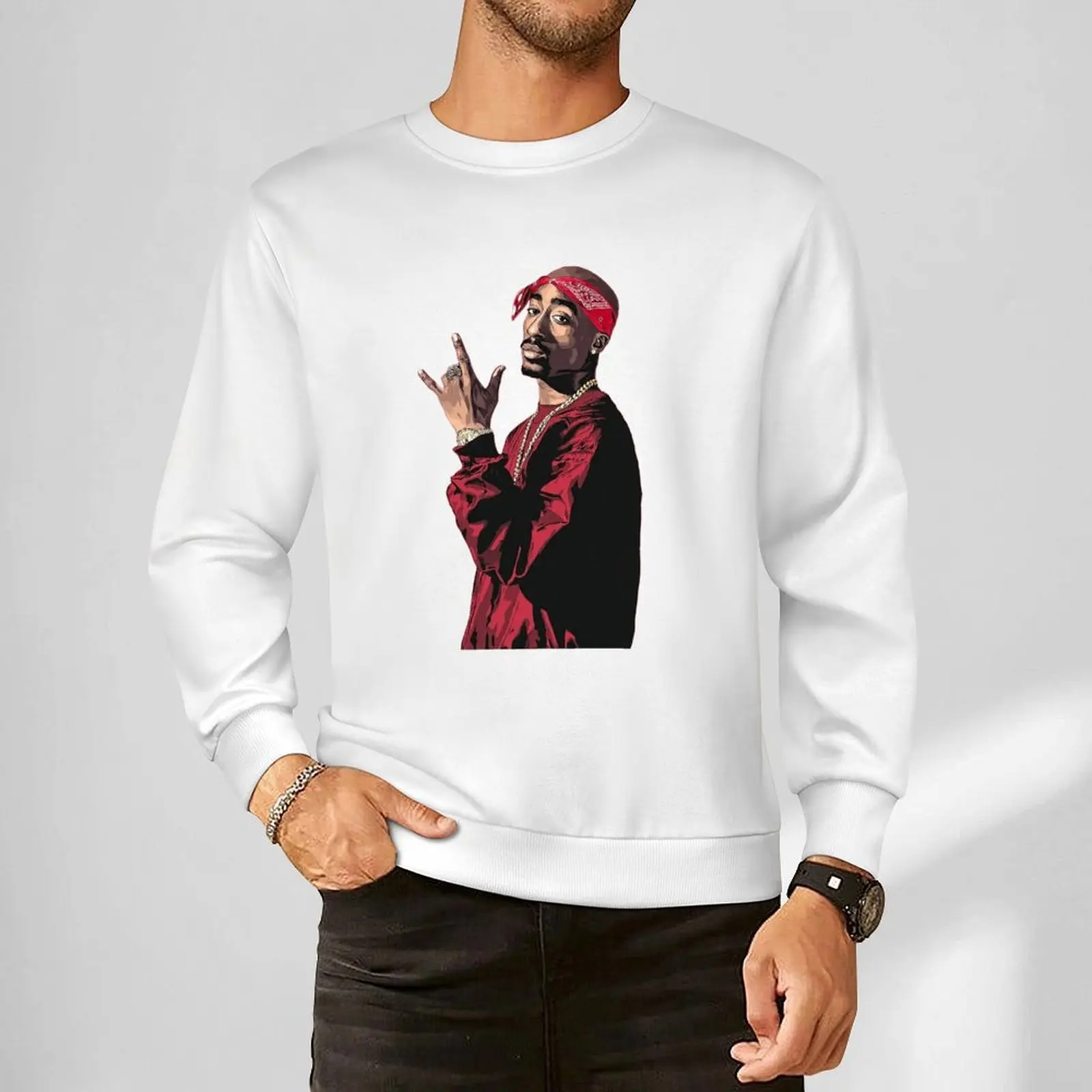 90s Hip Hop Legend Graphic Crewneck Sweatshirt Classic Rap Streetwear Unisex Pullover for Men Women