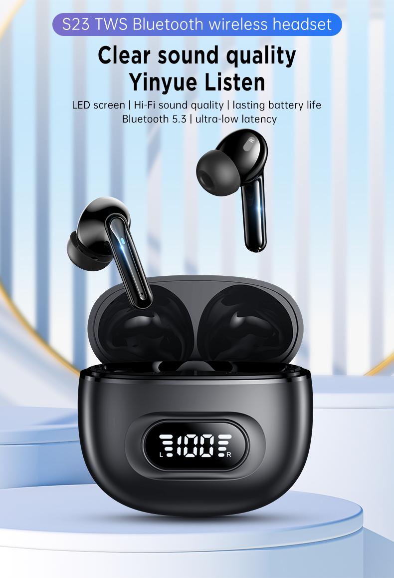 Wireless High-Fidelity Stereo Earphones with Screen Active Noise Cancelling Headphones earbuds comfort earbuds sale gym headphones ipx5 waterproof earbuds
