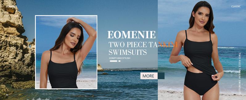 Eomenie Women's Swimsuit Tankini Tummy Control Bathing Suits Two Piece Full Coverage Slim Swim Suits with High Waisted Bottom #ValentinesDay