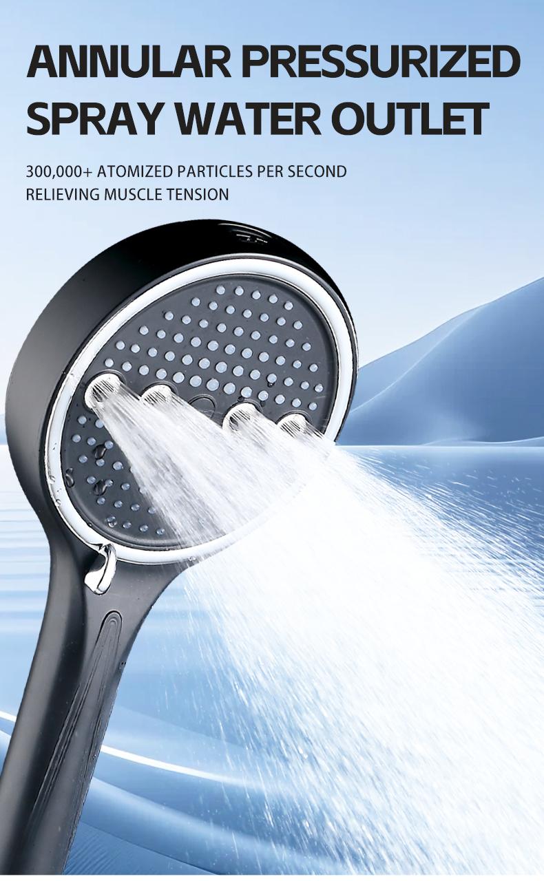 Powerful 6-Mode Handheld Shower Head High Pressure Water Spray with Rainfall Massage Pulse Spray Hybrid Bubble Patterns Premium ABS Material Wall Mount Showerhead Modern Bathroom Upgrade Ideal Summer Shower Accessory Perfect Holiday Gift Powerful 6-Mode Handheld Shower Head High Pressure Water Spray with Rainfall Massage Pulse Spray Hybrid Bubble Patterns Premium ABS Material Wall Mount Showerhead Modern Bathroom Upgrade Ideal Summer Shower Accessory Perfect Holiday Gift