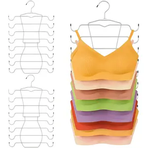 LMMAKE Sturdy Metal Bra Hanger 8-Tier Space-Saving Solution for Bras & Tank Tops Organizers with Smooth Hooks for Effortless Access and Clutter-Free Closet Hanging