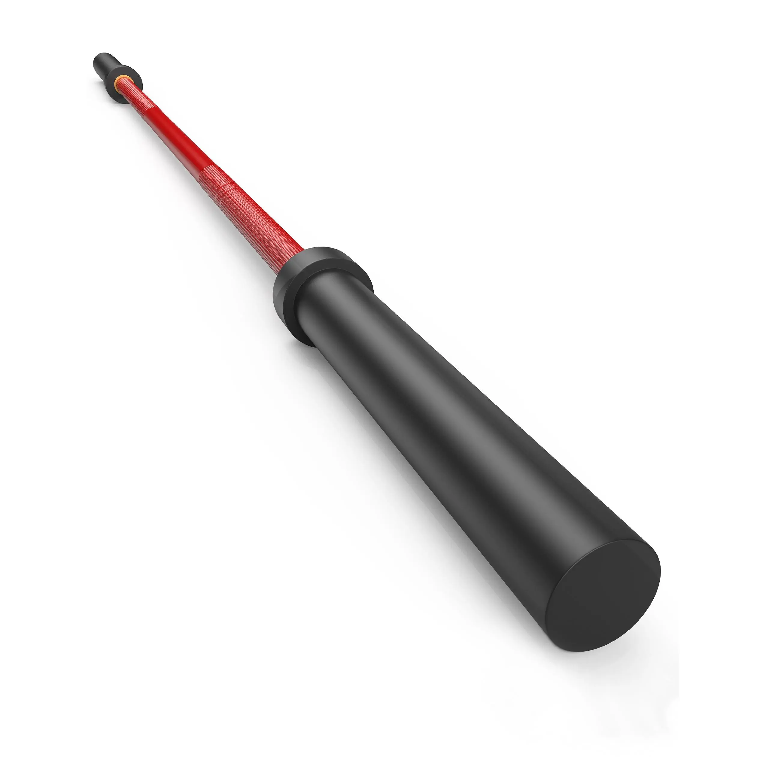 7 Ft Heavy Duty Olympic Standard Barbell - 1,500 lb Capacity Chrome Plated Steel Bar - Weight Training Equipment, Training Fitness Equipment for Olympic Lifts - Home Gym, CrossFit - Squat, Deadlift, Bench Press, Curl, Overhead Press - Red & Black