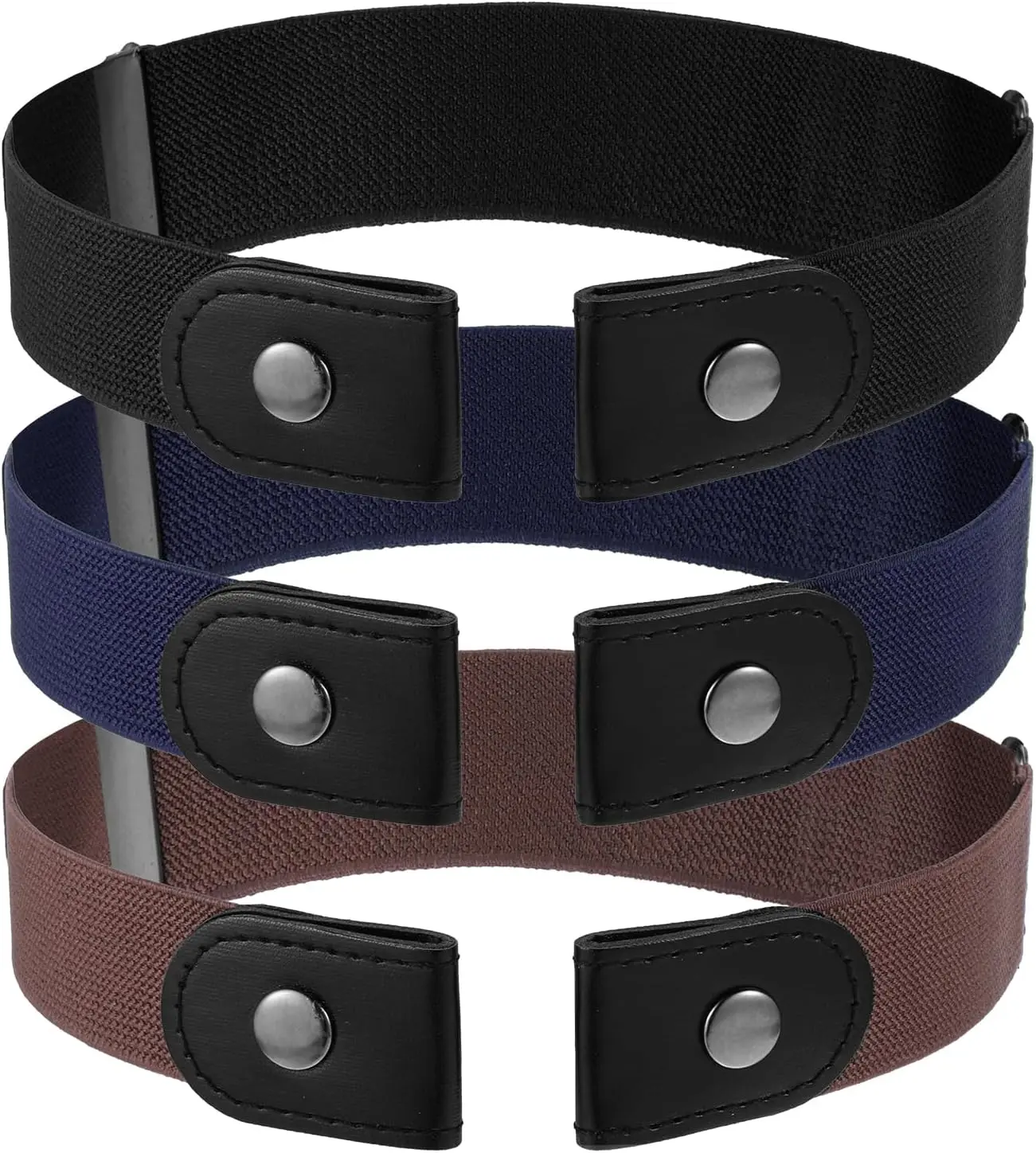 3 PCS No Buckle Stretch Belts for Toddler, Kids Elastic No Buckle Belt for kids Girls Adjustable Buckle Free Elastic Kids BeltGift.