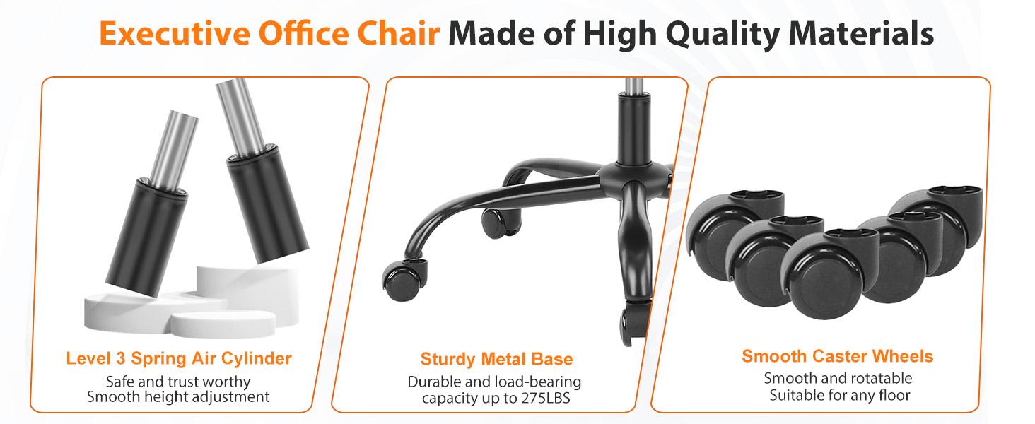 Ergonomic Office Chair, High Back Computer Mesh Swivel Rolling Desk Chair with Adjustable Headrest (Optional with/without Footrest)