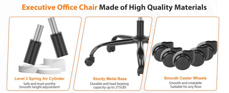 Ergonomic Office Chair, High Back Computer Mesh Swivel Rolling Desk Chair with Adjustable Headrest (Optional with/without Footrest) Ergonomic Office Chair, High Back Computer Mesh Swivel Rolling Desk Chair with Adjustable Headrest (Optional with/without Footrest)