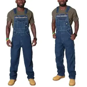 DuanLeiDenim Bib Overall Men's Cargo Trousers Solid Jeans Overalls for Men Fashion Denim Jumpsuits Oversized Pants Men Clothing Black Formal Menswear Gamis