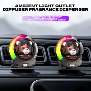 Glasses Bear Car Aromatherapy Voice controlled Atmosphere Light Accessories Luminous Ornament Car Air Outlet Pick up Decoration Gulong Fragrance