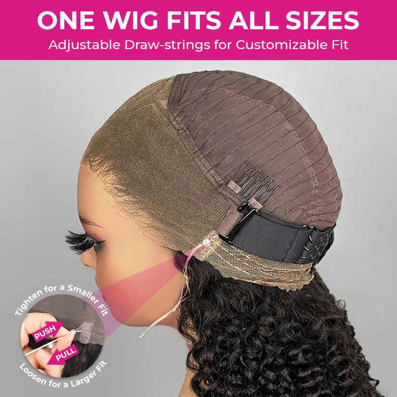 ISEE HAIR Wear Go 360 Lace Frontal Kinky Straight Glueless Wig Pre-Bleached Knots Invisi Draw-strings Glueless Human Hair Wigs Full Frontal Combs #TikTokShopHolidayHaul