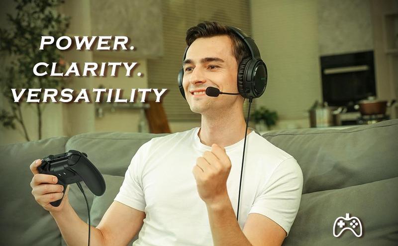 Gaming Headset BG02 with Mic for Xbox Series X S Xbox 1 PS4 PS5 PC NS,Wired Headphones,50mm Stereo Sound,3.5mm Jack, Black Friday Deal for Gamers