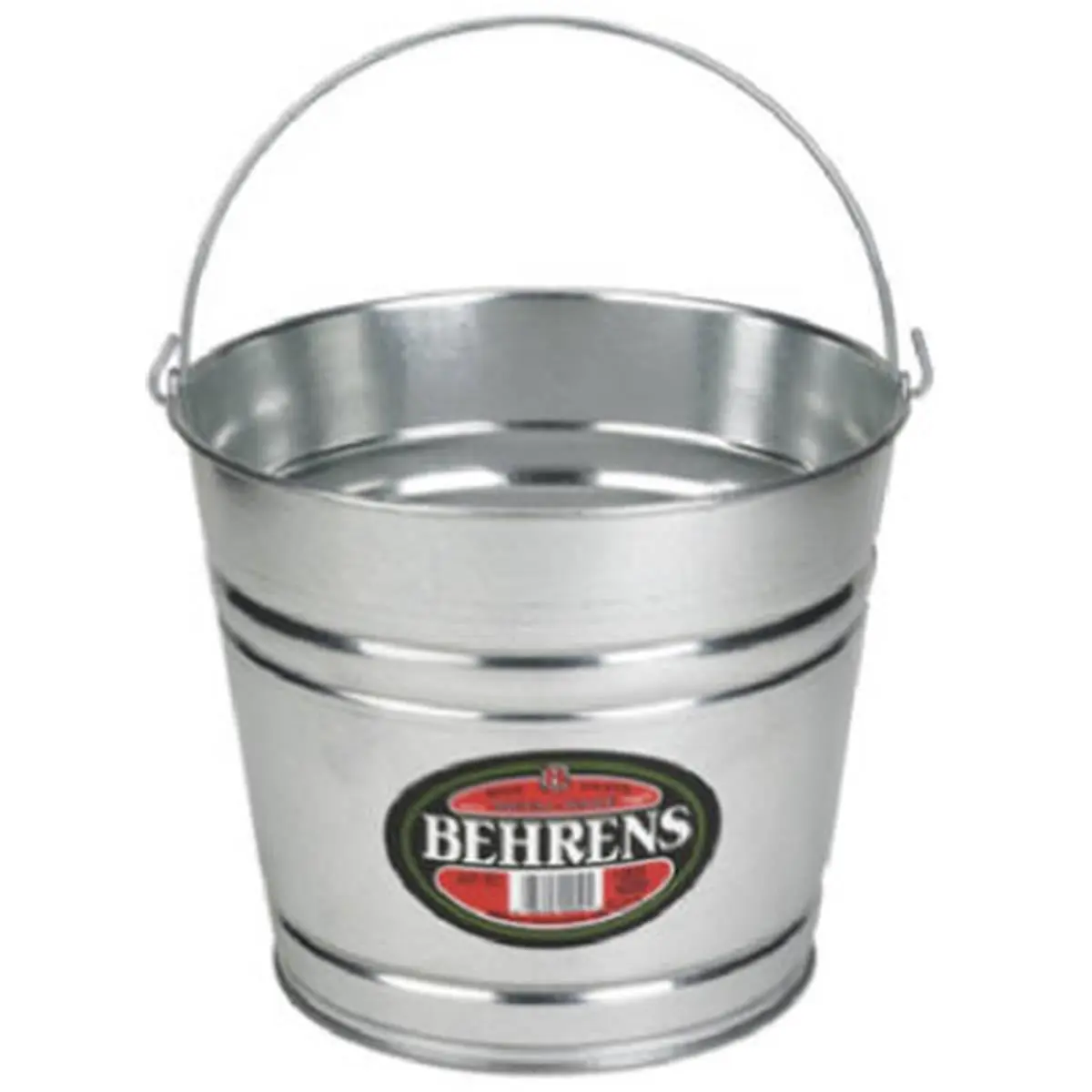 BEHRENS 8 Qt Round Galvanized Steel Storage Bucket, Heavy Duty Portable Pail with Carrying Bail for Home Decor & Baby Furniture Accessory, Heavy Duty Bucket, 9.75X9.75x8.37", Round Shape
