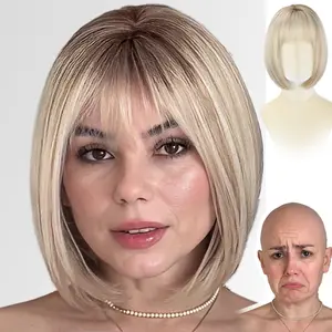 Perla—Wigyy Cutest Grey Bob Elegant Wig with Bang