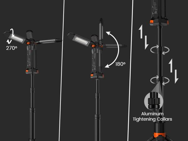 【3-OFF】GoGonova Rechargeable 3in1 Camping Light with Stand, Hanging, Removable Magnetic Head, 67" Portable Cordless, 8AH Battery, 700/1200/2200 Lumen, 4000/6500K Dimmable, Detachable Tripod for Outdoor, Emergency, Camping, Fishing