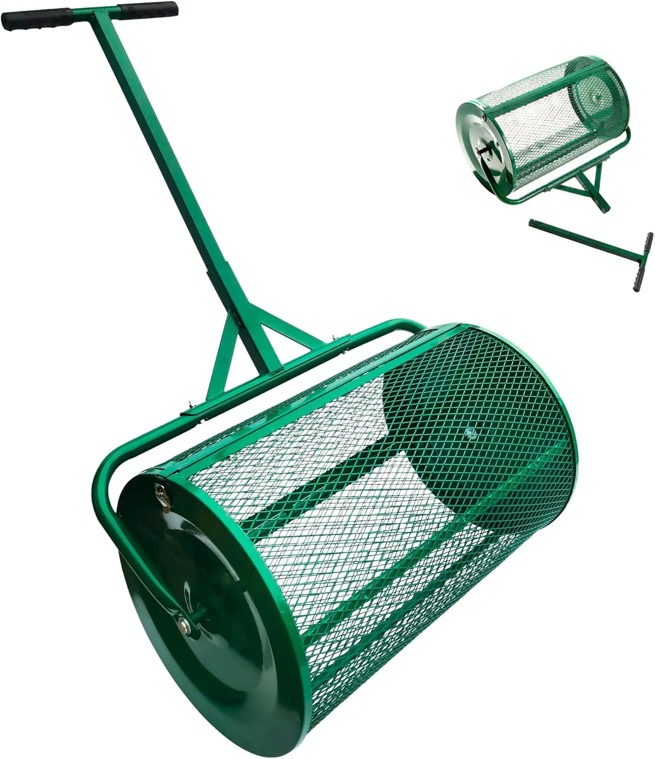 The Original 24 Inch Compost and Peat Moss Spreader Roller - Top Soil, Sand, Manure, Mulch, Top Dressing Lawn and Garden Spreader