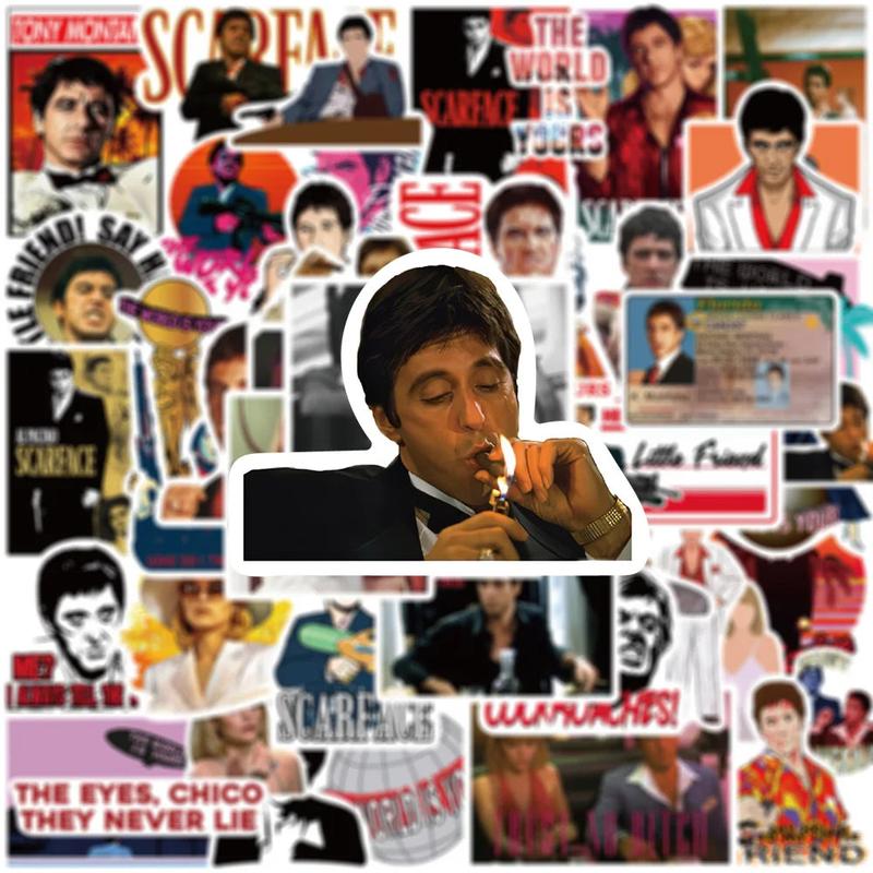 10/30/50pcs Movie Scarface Stickers Cool Graffiti Laptop Motorcycle Car Waterproof Cartoon Decals Toys Vinyl Sticker Wholesale