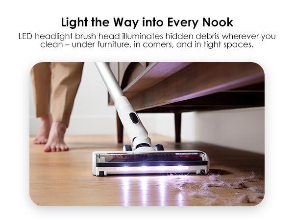 Tineco Pure ONE Station Cordless Vacuum Cleaner with 3L Auto Dust Base, Smart Stick Vacuum Cleaner Powerful Suction & Lightweight, ZeroTangle Brush for Hard Floor, Carpet & Pet Hair, White