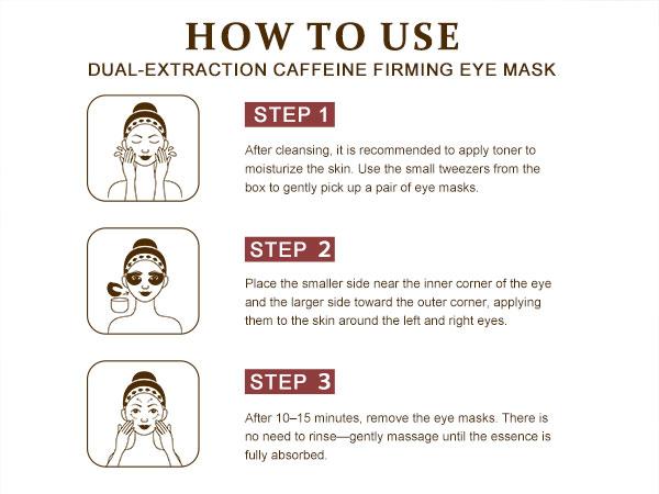 YCZ Dual-Extraction Caffeine Firming Eye Mask 60 Pieces | Target Puffiness, Dark Circles & Fine Lines for Smoother, Brighter Under-Eye Skin