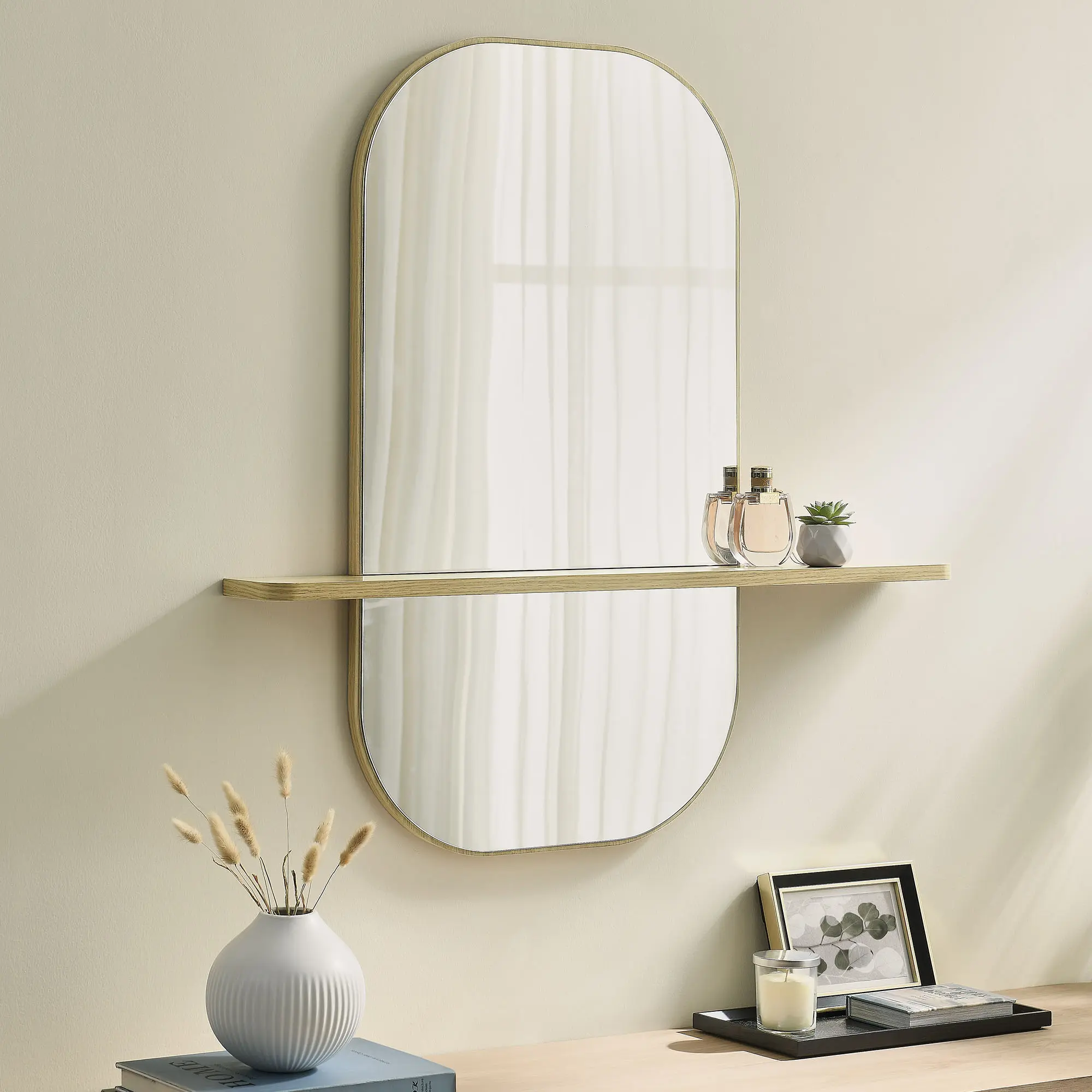Solstice Large Oval Mirror in Oak Solstice Large Oval Mirror in Oak