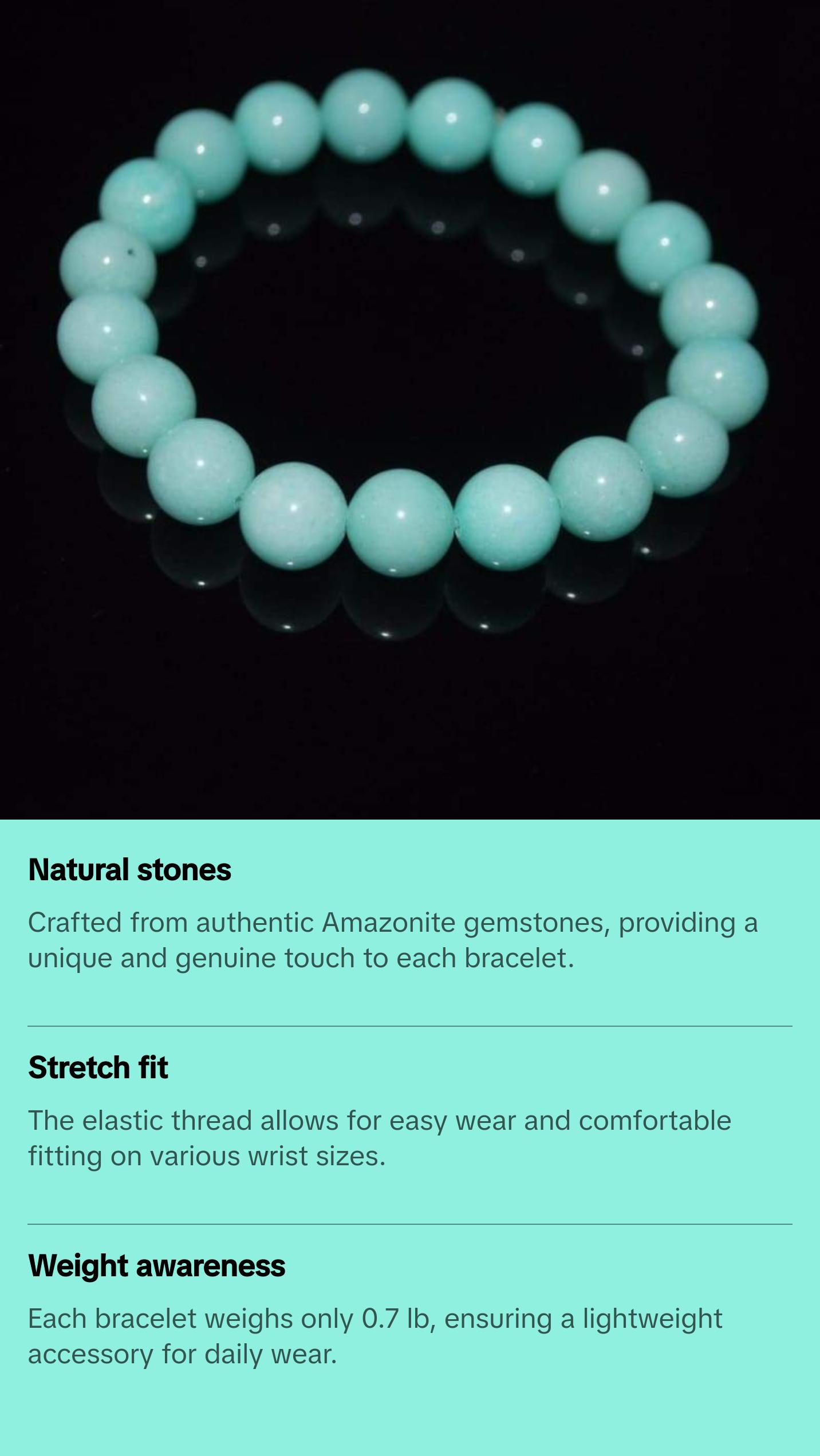 Amazonite Gemstone Stretch Bracelets