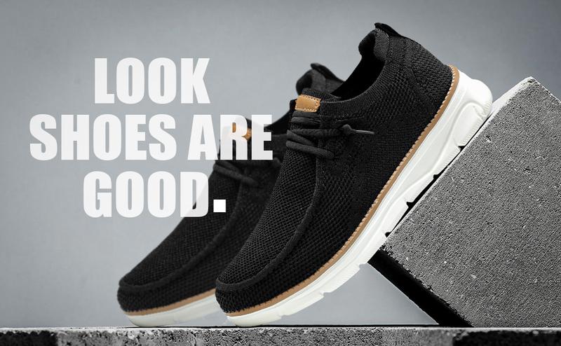 Men's Casual Mesh Breathable Solid Color Slip On Shoes Lightweight Comfortable Sports Running Loafers Knitted Mesh Platform Sneakers Boy Footwear Sneaker Closed Training Runner Athletic Trainer