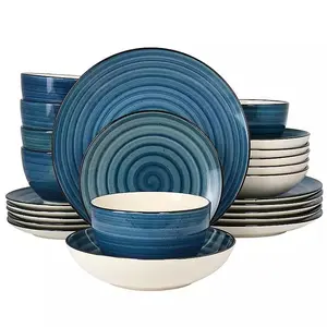 Blue Gia Stoneware 24-pc. Dinnerware Set