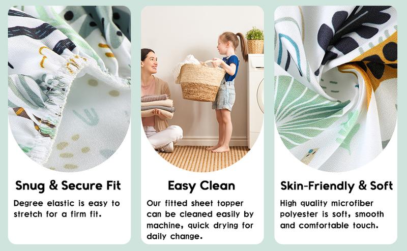 Yoofoss Baby 100% Cotton Crib Sheets for Newborn Boys Girls, Fitted Crib Sheet 2 Pack for Standard Crib and Toddler Mattress, Super Soft Baby Sheet