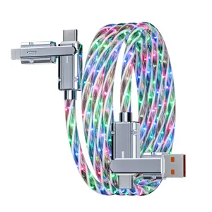 100W 4 in 1 LED Light Up Charging Cable,3.3FT RGB Starlight LED Light Up Glowing,Fast Charging Cord Lighting/Type C/USB A Cable USB A to USB C Cable,for Phone17/16/15/14 Mac,Samsung S24 S23 S22