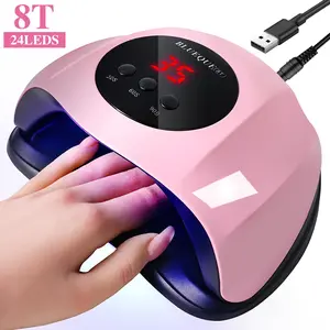 UV Light for Nails, 24LED UV LED Nail Lamp for Gel Polish, Fast Nail Dryer with Automatic Sensor, 3 Timer Setting, Small and Portable, LED Nail Light for Fingernail and Toenail gel  deuñas