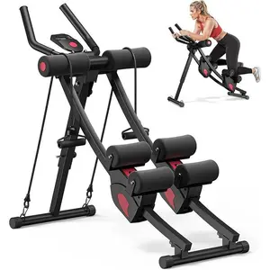 Abdominal Exerciser, Adjustable Abdominal Trainer, Suitable for Home Gym Abdominal Exercise Equipment, Independent Dual Track Suitable for Climbers, Foldable Suitable for Home Exercise, Weight Capacity of 440 Pounds