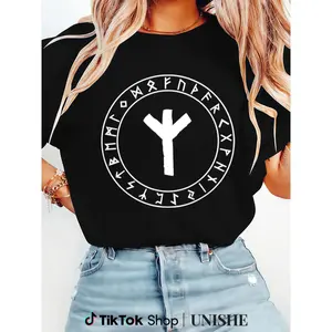 Viking Algiz Rune T-Shirt – Unisex 100% Cotton Norse Pagan Witchcraft Clothing