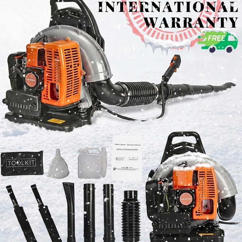 YUCOAP 63CC Professional Backpack Snow Blower - 550 CFM High-Power Gas Blower for Driveway & Walkway, 1.25KW, 6800 RPM  2.