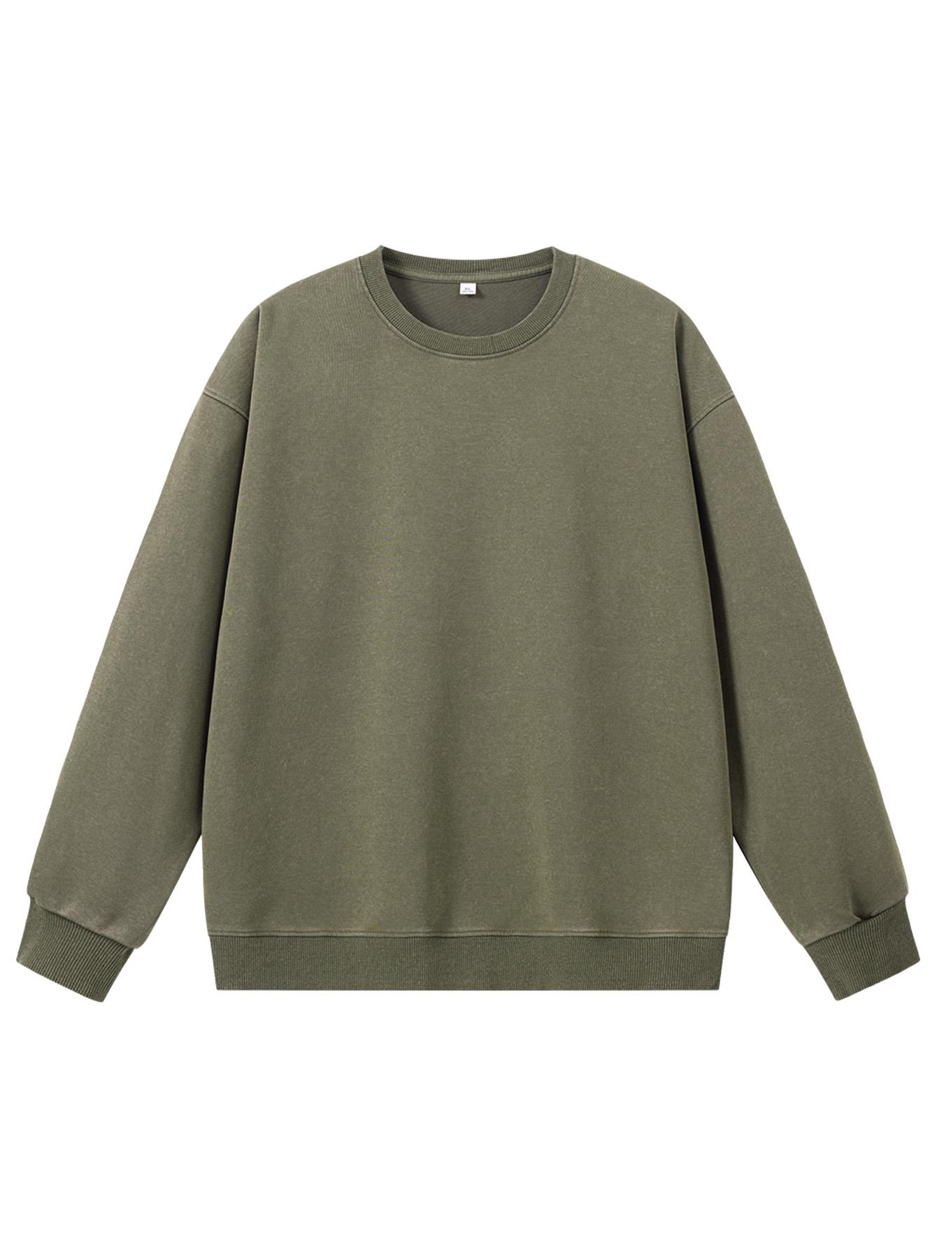 CCCMAI Men's Loose Crewneck Long Sleeve Sweatshirt Vintage Casual Pullover in Multiple Colors Round Neck Top Menswear Plain