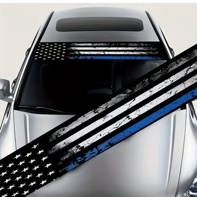 1PC American Flag-Style Car Stickers, Easy To Apply, Leaves No Residue, Suitable for Car Windshields and Rear Windows, Fits Sedans, Trucks, and SUVs, Self-adhesive, Automotive Decals, Automobile Decals, Decal for Cars, Vehicle Decoration