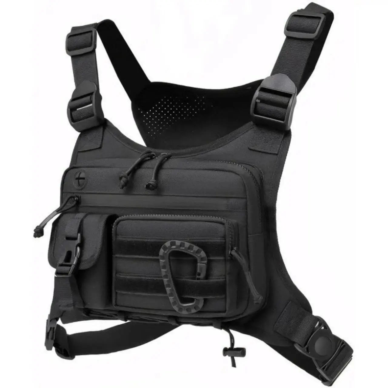 Men's Lightweight Plain Tactical Fashion Chest Vest Bag - Adjustable Straps, Multiple Pockets, for Running, Daily Use, All Seasons