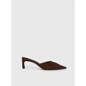 Admiration Pointed Toe Faux Suede Heels Brown