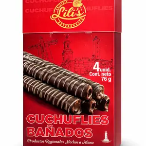 Cuchufli bañado en chocolate 4 unidades 76g - producto artesanal Lilis