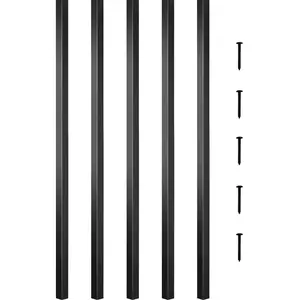 Father's Day Gift Spring new arrivals Deck Balusters, 101 Pack Metal Deck Spindles, 26"x0.75" Staircase Baluster with Screws, Aluminum Alloy Deck Railing for Wood and Composite Deck, Square Baluster for Outdoor Stair Deck Porch 3d  wall
