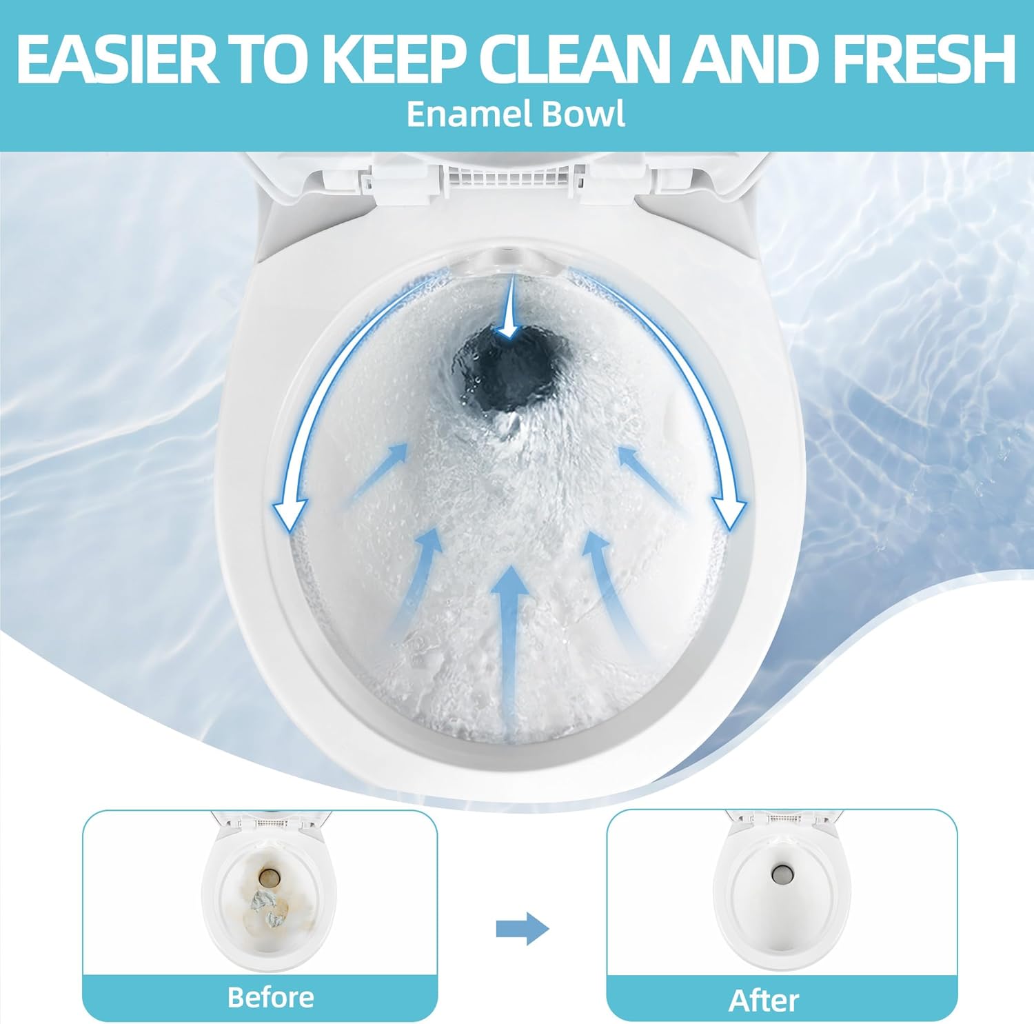 YITAMOTOR RV Toilet with Enamel Bowl Plastic Toilet Body Pedal Flush Gravity Flush High Profile with Hand Sprayer & Flange for Motorhome Caravan Car Travel