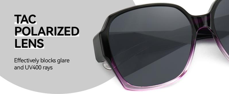 Meeloog Polarized Fit Over Glasses Sunglasses for Women Men Square Oversized Lightweight TR90 Frame TRAC Lens UV400 Protection ST2106 Trendy Beach Eyewear