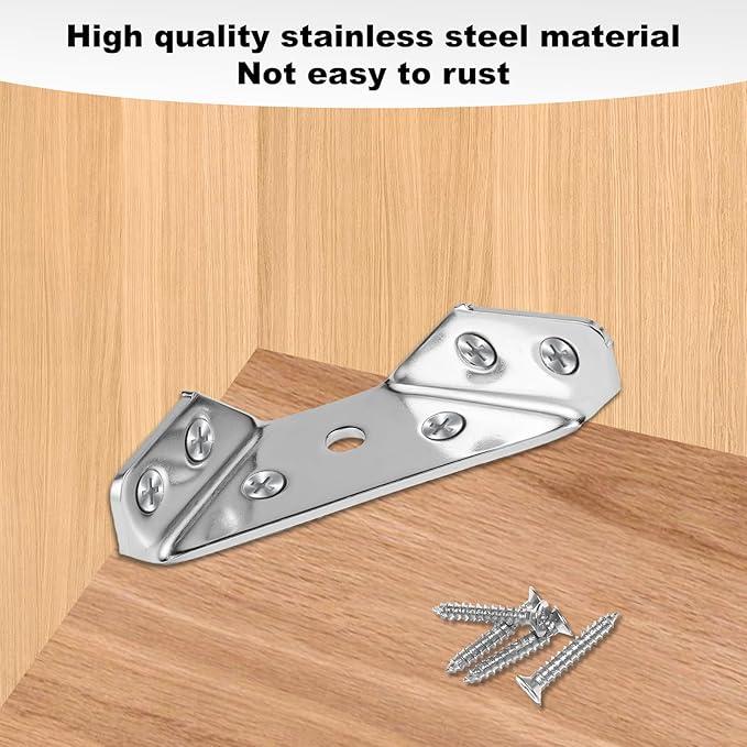 20PCS Universal Stainless Steel Corner Bracket, Premium Angle Bracket with Screws, Triangular Furniture Corner Connectors for Wood Furniture, Drawers, Cabinets, Tables, and Chairs 20PCS Universal Stainless Steel Corner Bracket, Premium Angle Bracket with Screws, Triangular Furniture Corner Connectors for Wood Furniture, Drawers, Cabinets, Tables, and Chairs