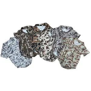 F--Hunting Short Sleeve Camo Baby Bubble Toddler Clothes Soft Breathable Fabric for Outdoor Adventures & Everyday Wear, Camouflage Pattern,summervibes
