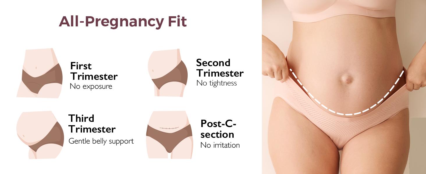 Momcozy Maternity Underwear Seamless, Pregnancy Postpartum Panties Under Bump Maternity Underwear Cotton maternity  undies
