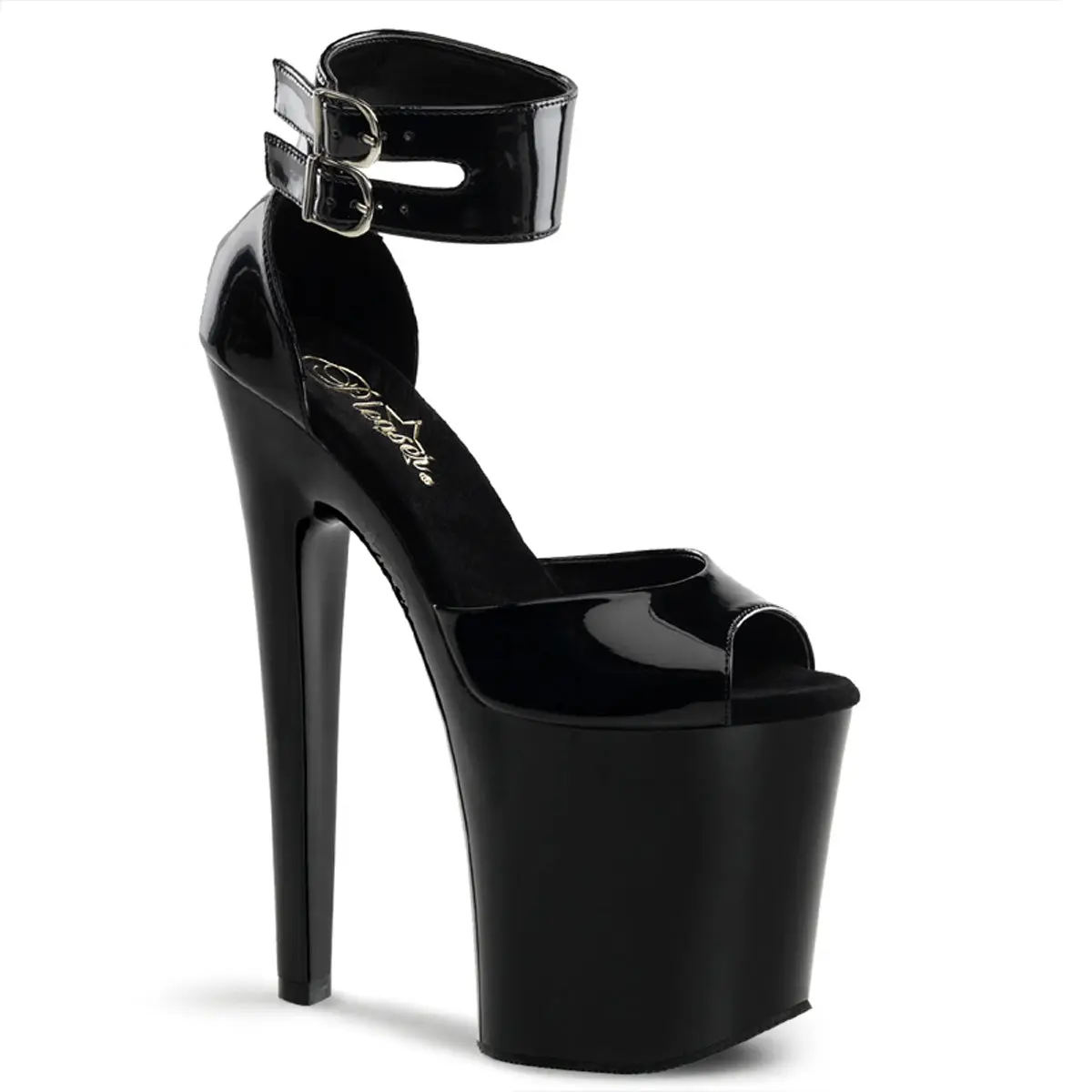Pleaser Xtreme-875 Women's 8 in High Chunky Heel Platform Flip Flop Sandals, Ankle Strap Bold Look Platform Heel Shoes, Fashion Footwear
