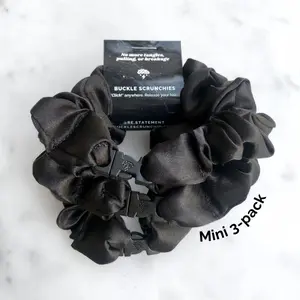 MINI 3-Pack Neutral Buckle Scrunchies Bundle - No Snagging, No Tangles