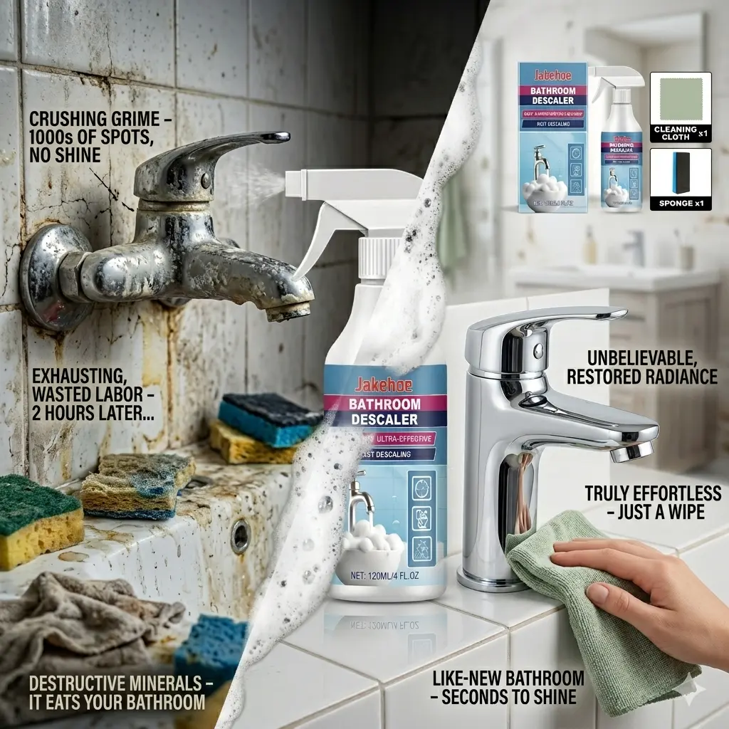 Jakehoe Upgraded Oxalic Acid Foaming All-Purpose Bathroom Cleaner - Deep Clean, Foam Action, Shower Cleaning, Safe for Toilets/Tiles/Faucets, Limescale-Dissolving, Glazed Surface-Scratch-Free Household Cleaner