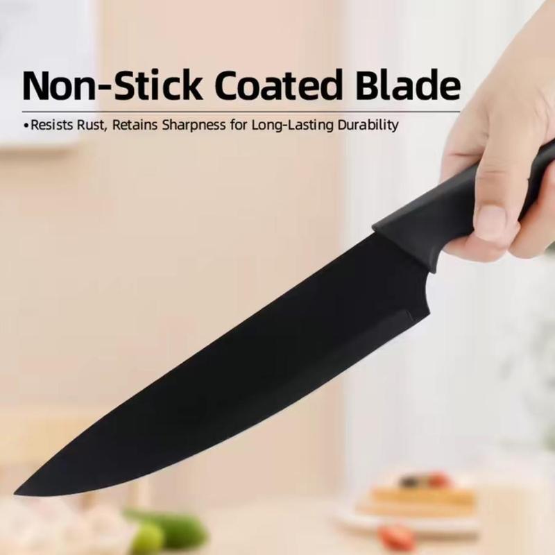 GalentinesDay15Pcs  Knife Set With Solid Wood & Plastic Knife Block, Japanese-Style Knife, Meat/Vegetable Knife, Chicken Bone Knife & German-Style Steak Knife. Multi-Color Stainless Steel, Practical for Home Use & Ideal as a Gift.   Modern Utensils