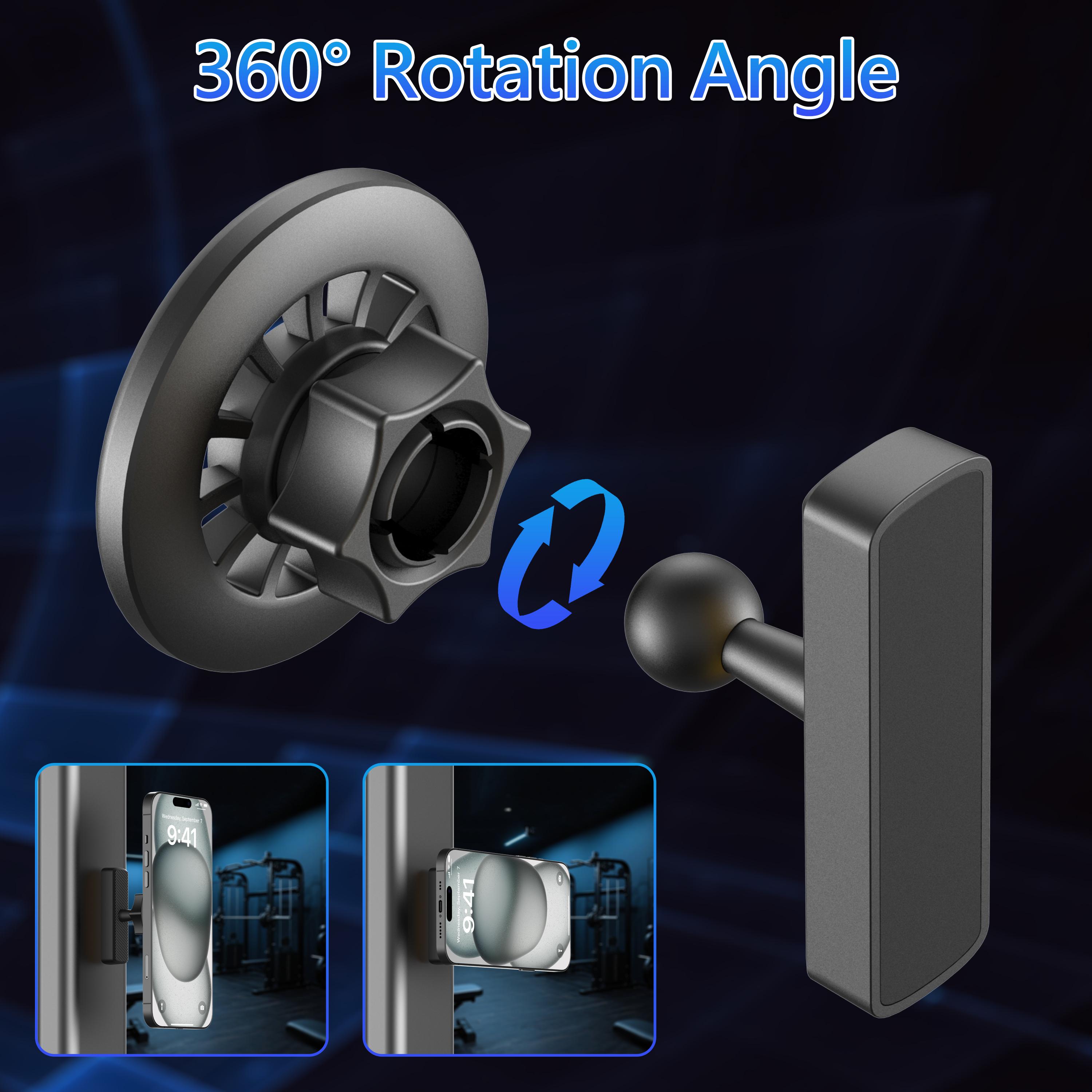 Magnetic Phone Holder for Gym Workouts, 360° Adjustable Phone Mount Compatible with iPhone 12-17 Series, Portable Fitness Accessory for Men & Women Magnetic Phone Holder for Gym Workouts, 360° Adjustable Phone Mount Compatible with iPhone 12-17 Series, Portable Fitness Accessory for Men & Women