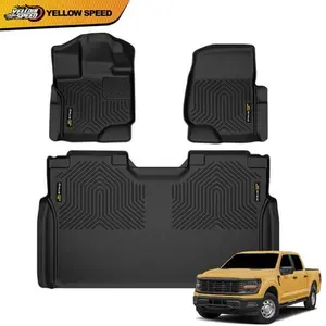 TPE Floor Mats Liners Fit For 2015-24 Ford F-150/F-150 Lightning Super Crew Cab Car Mats