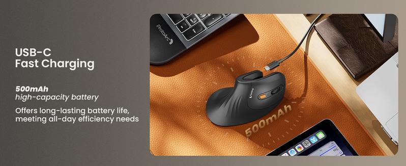 ProtoArc Ergonomic Bluetooth Vertical Mouse, EM11 NL Wireless Rechargeable Optical Mice, Computer Gaming Mouse with 3 Multi-Device, 3 Level Adjustable DPI, TikTokShopBlackFriday, TikTokShopCyberMonday