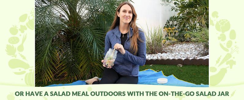 SOLIGT 4 Pack Glass Salad Jars with Lids Meal Prep, Leakproof Container for Lunch, with Wet/Dry Separation Cups, 32oz Mason Jars