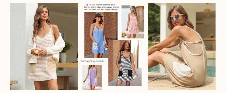 Imily Bela Womens Tennis Athletic Dress Mini Romper Dress with Built in Shorts Summer Vacation Outfits